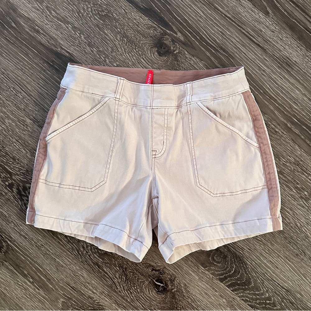 SPANX Light Pink and Dusty Rose Contrast-Side Women's Shorts